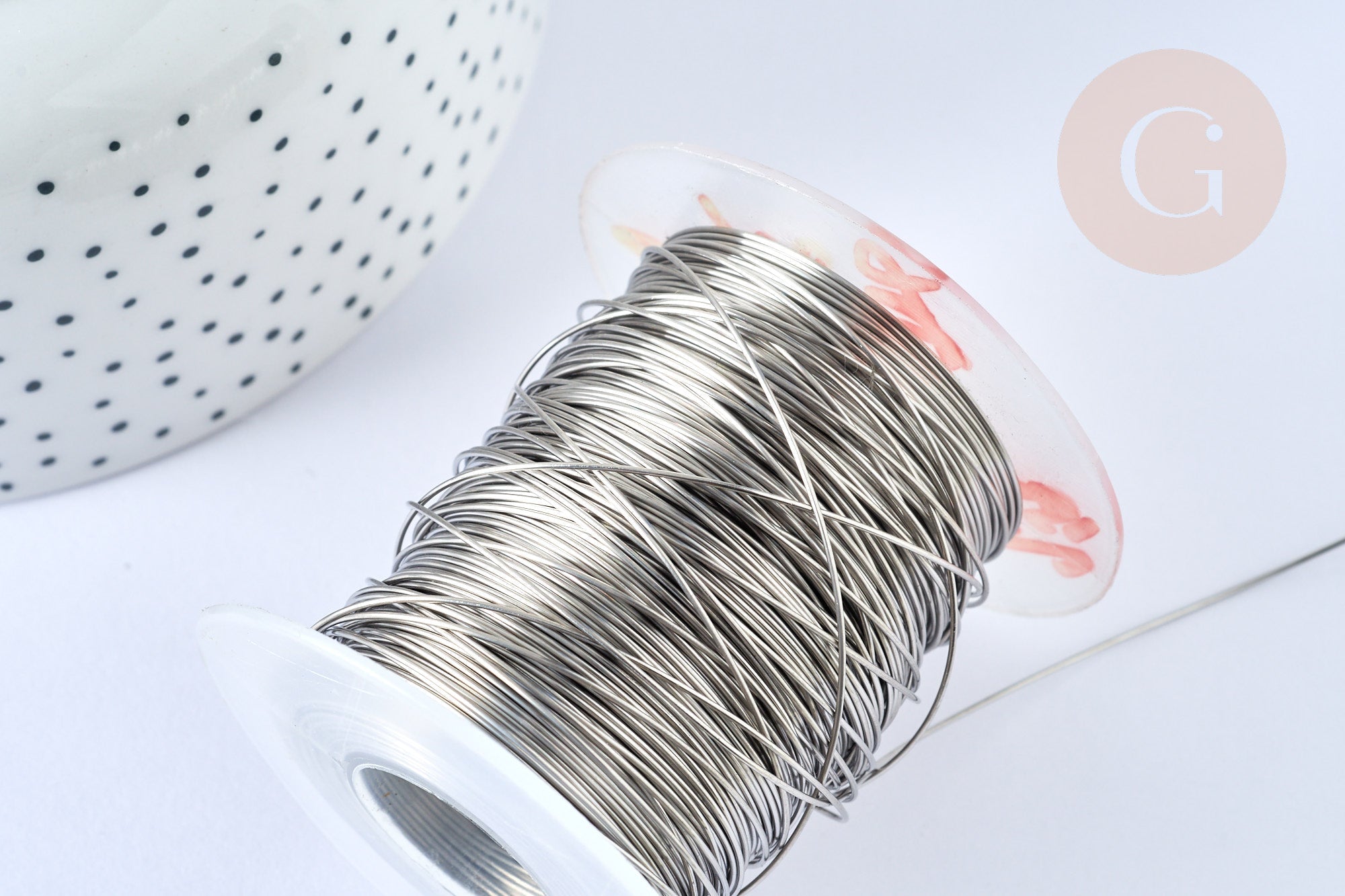 Gingerlily Fil acier argenté 0.6mm 1m bijoux DIY
