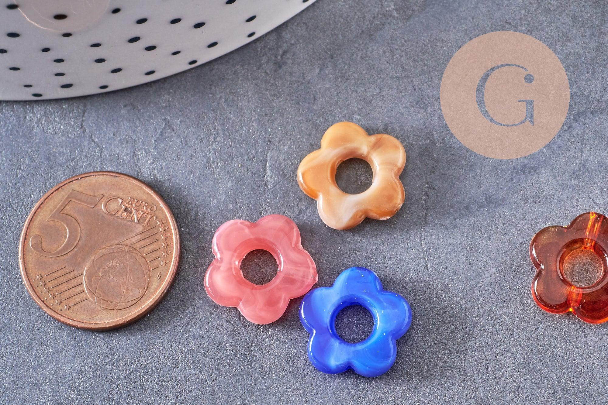 Gingerlily G10333 perles fleurs résine multicolore 14,5mm x20