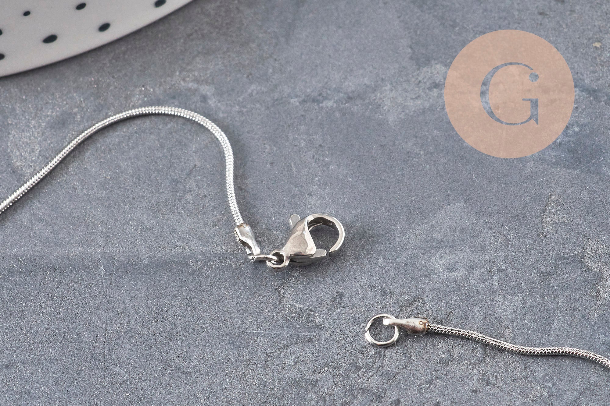 Gingerlily Chaînes G11054 collier serpent platine 45,5cm x1