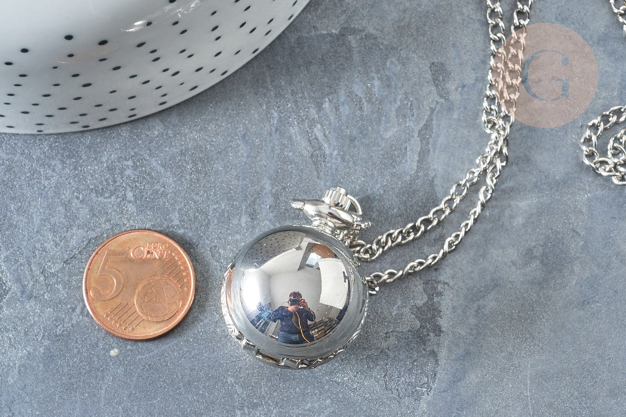 Gingerlily Pendentif Montre Gousset Platine 36mm x1 Rétro