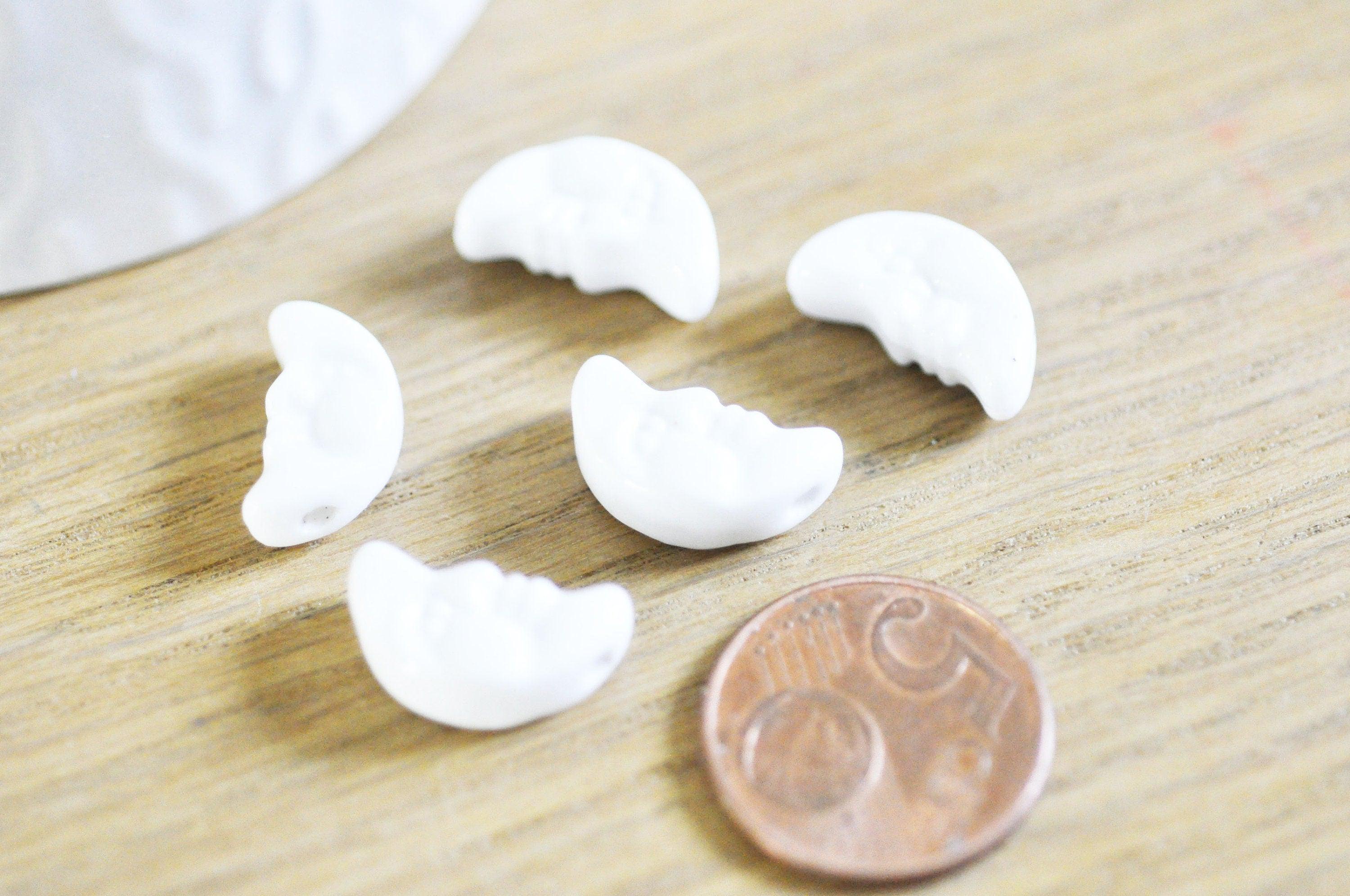 Gingerlily perle lune porcelaine blanche 18mm x5