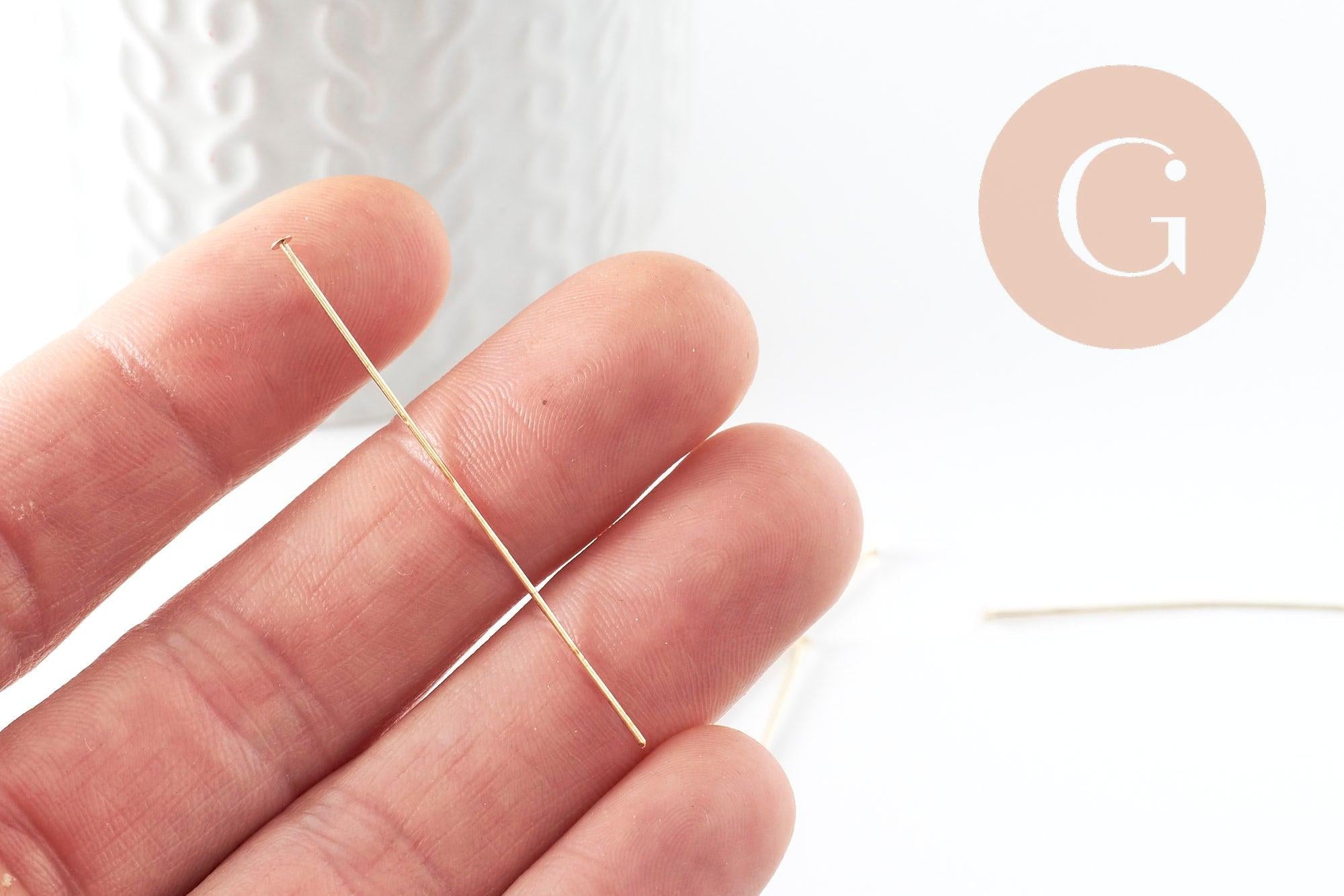 Gingerlily Apprêts tige tête clou doré 50mm 10g défaut