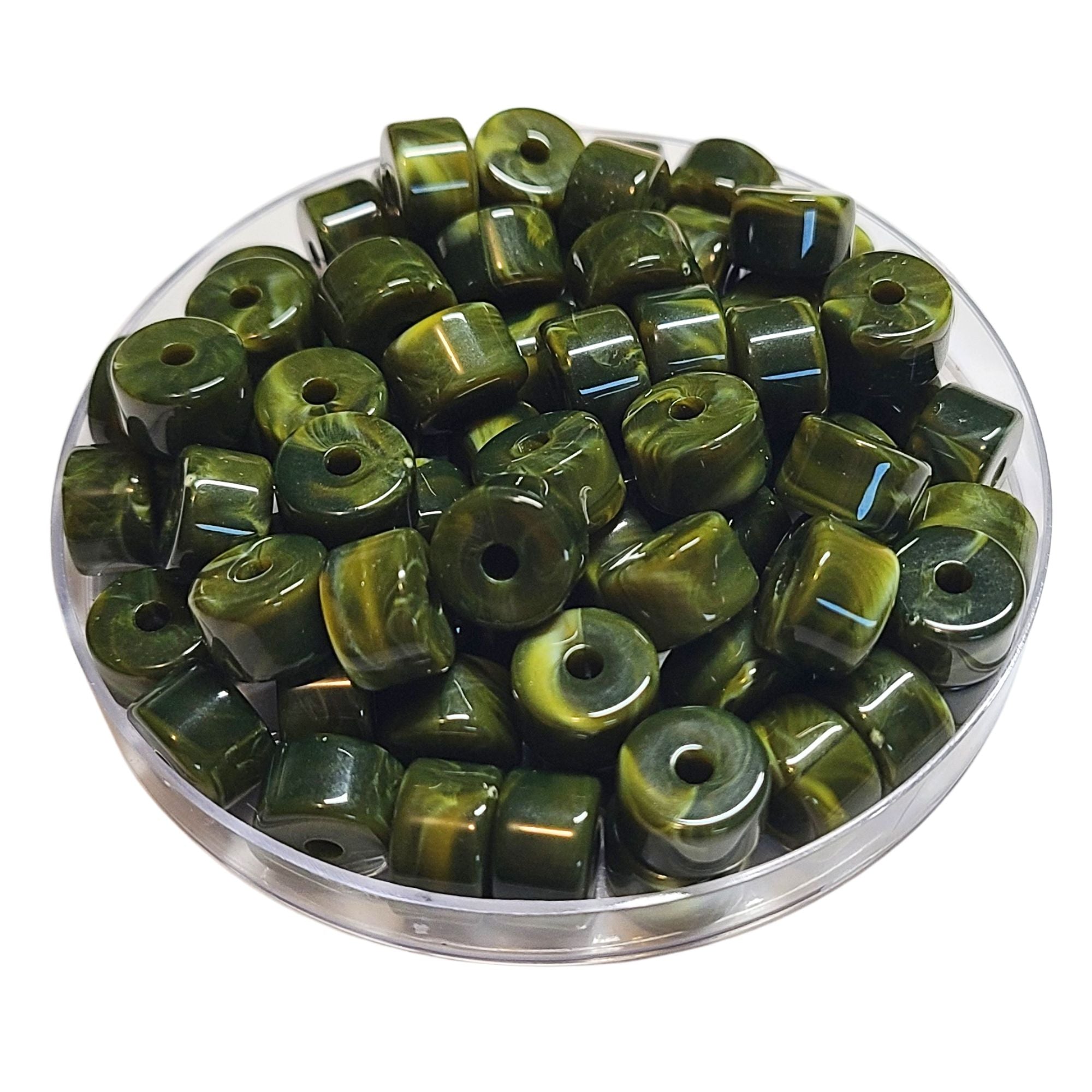 ARTSHOP 1/4 de tubes n10 cylindre 12mm vert mousse marbré