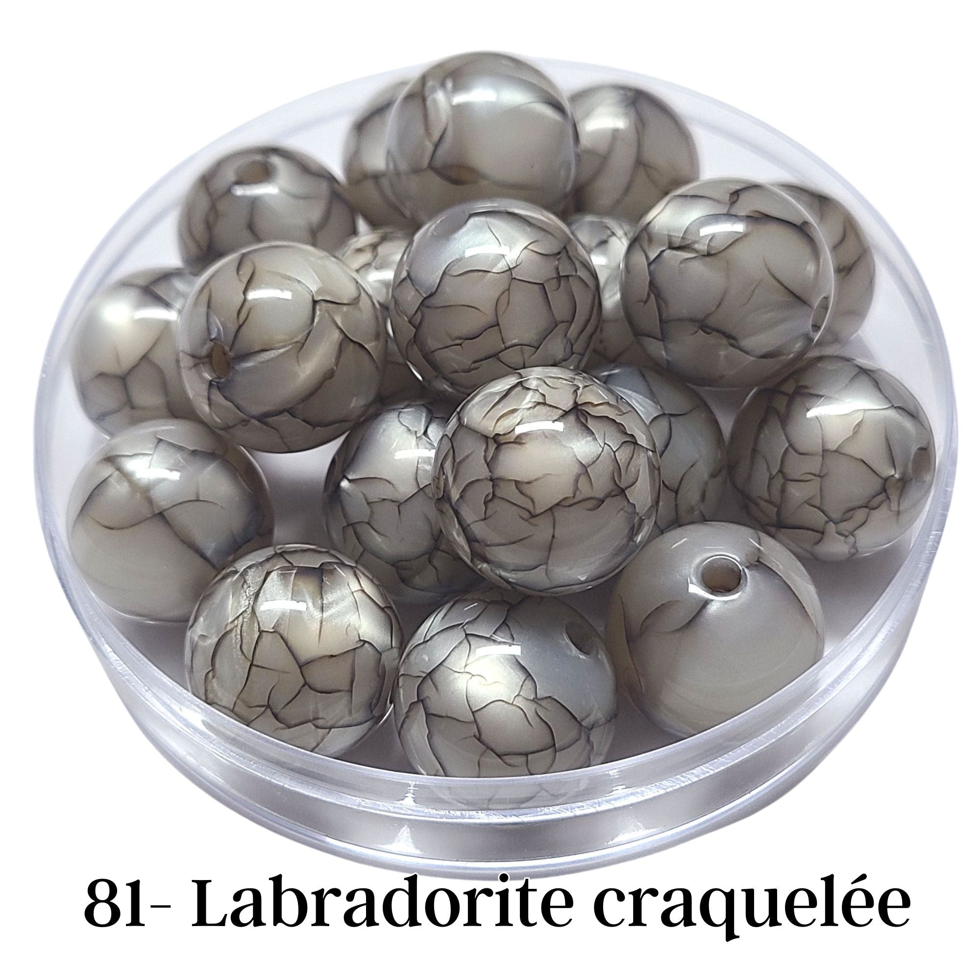 ARTSHOP Boules 20MM 81 perles labradorite craquelée x1