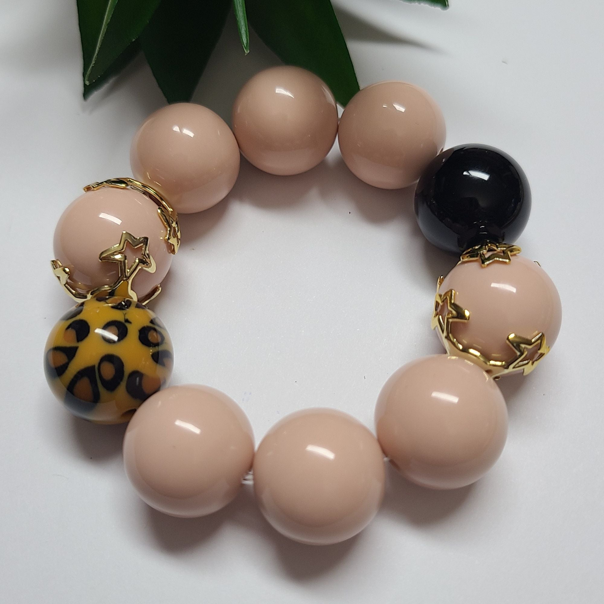 ARTSHOP Boules 20MM perle léopard brillante x1