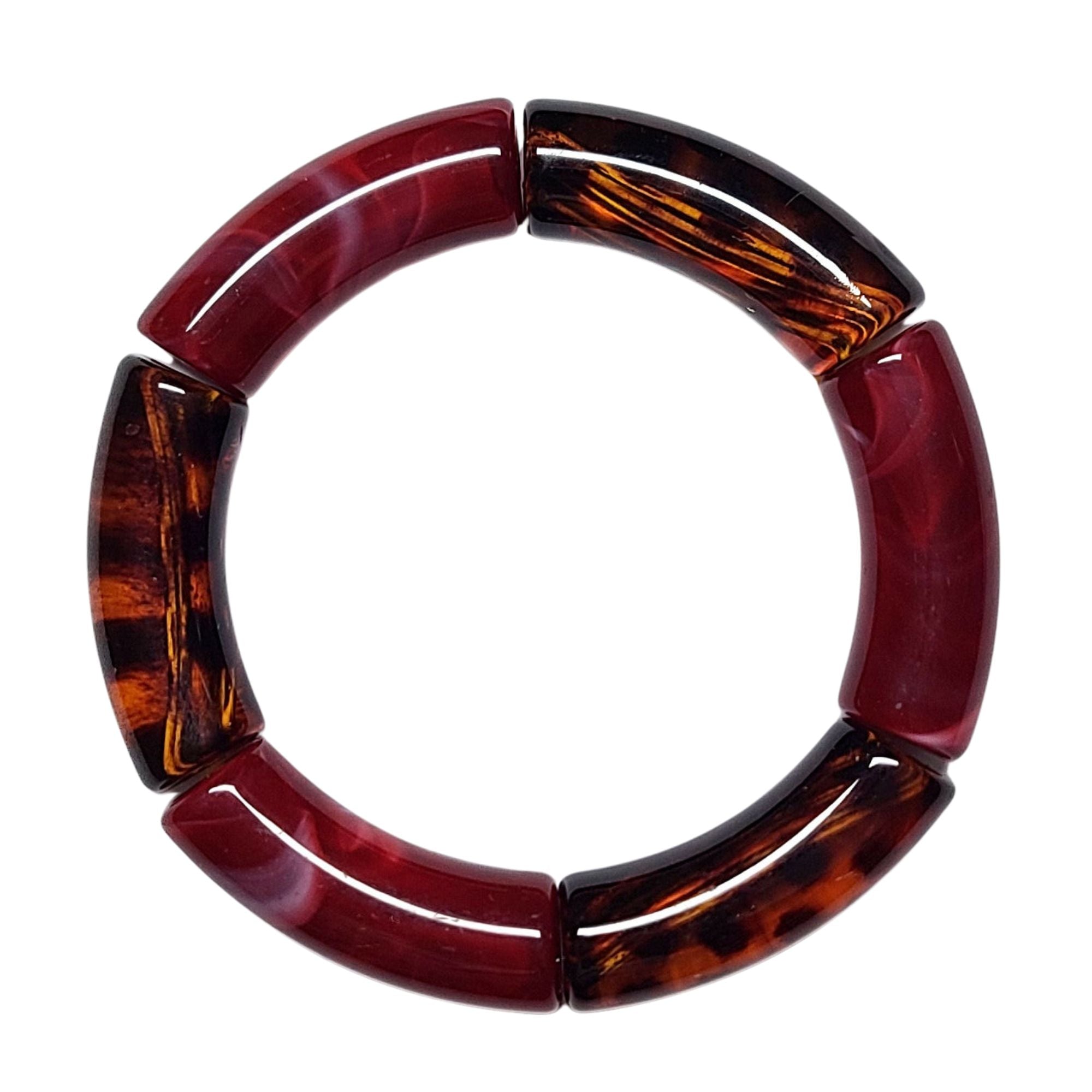 Artshop Tubes 8MM perle tube bordeaux marbré 8 mm