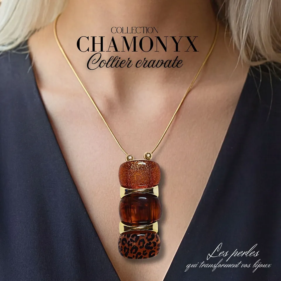 ARTSHOP Chamonyx kit collier mandarine acrylique cordon