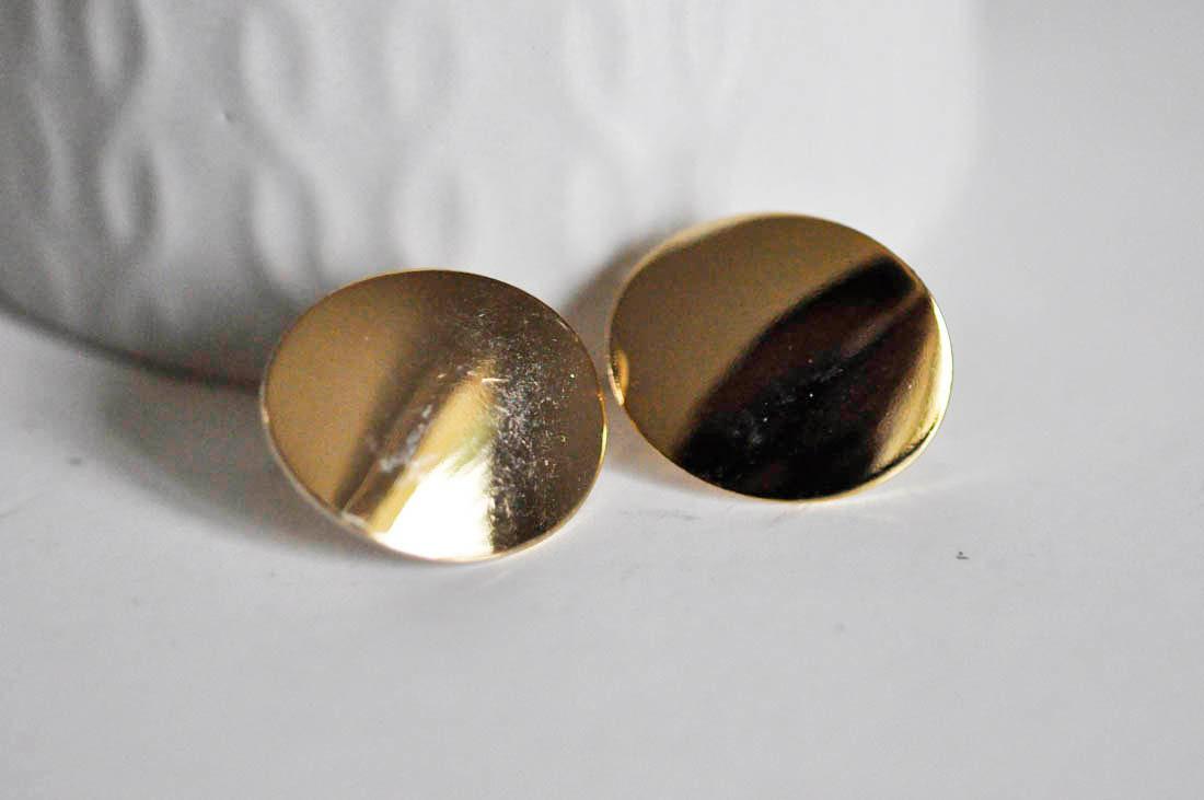 Gingerlily G2477 supports boucles puce rond doré 18K 22mm x2
