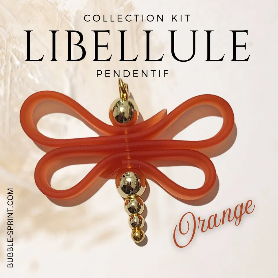 ARTSHOP Libellule Orange kit pendentif 35 mm à monter