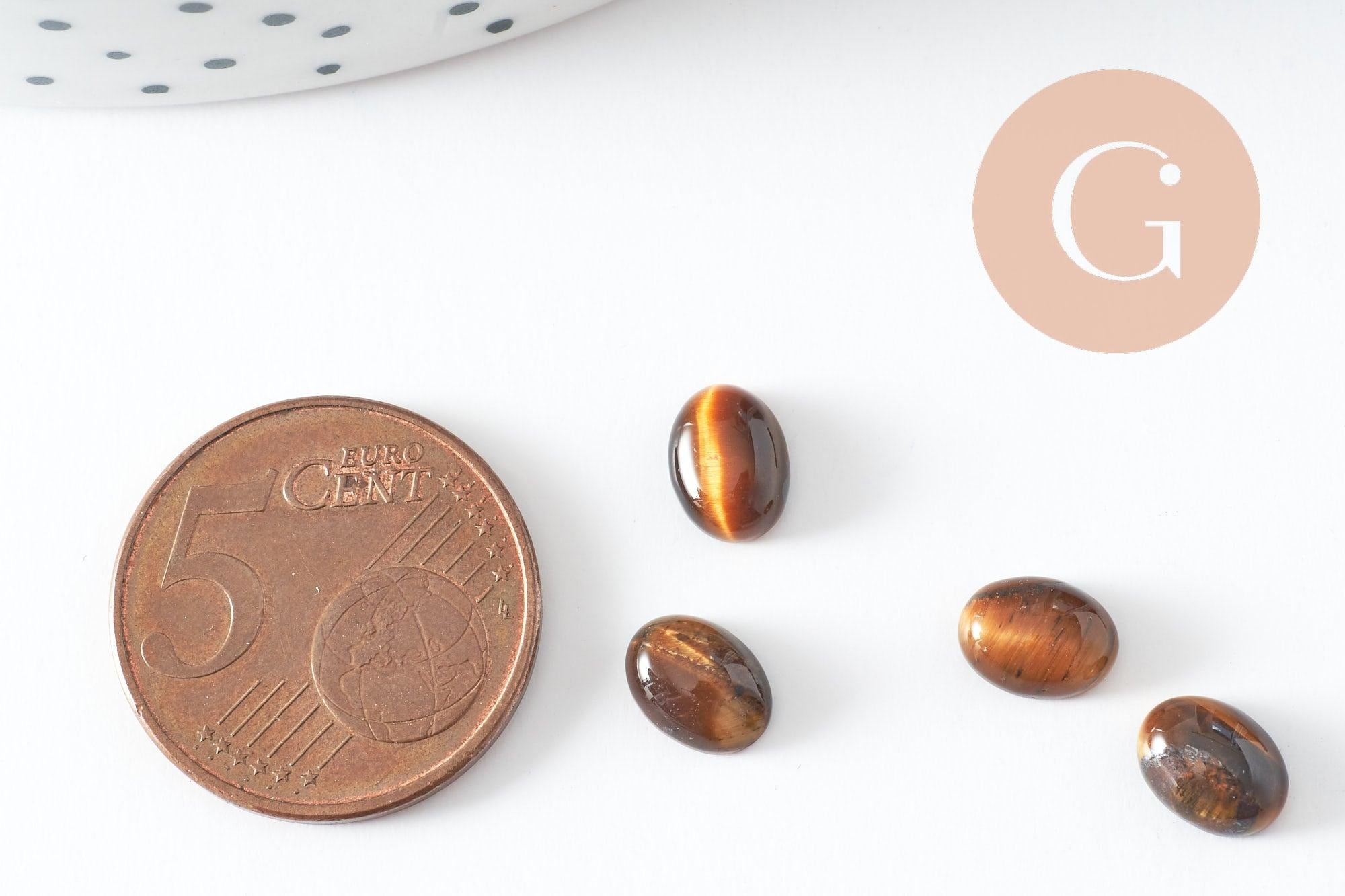 Gingerlily Oeil de Tigre Cabochon Ovale 8x6mm x1 Protection