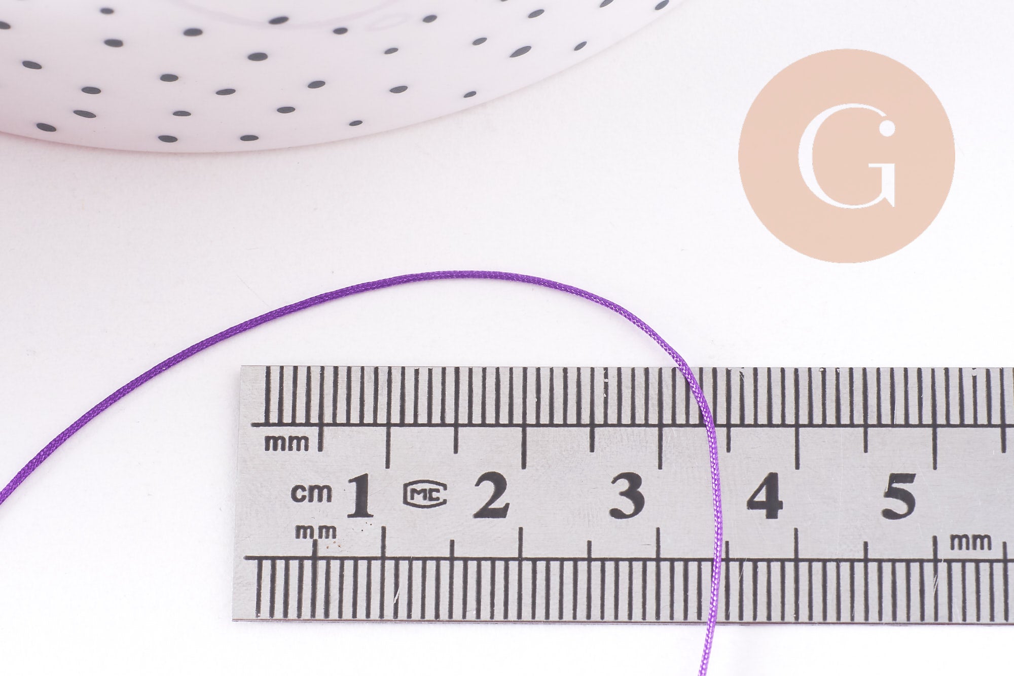 Gingerlily Cordons G10665 cordon tressé violet polyester 0,6mm 1m