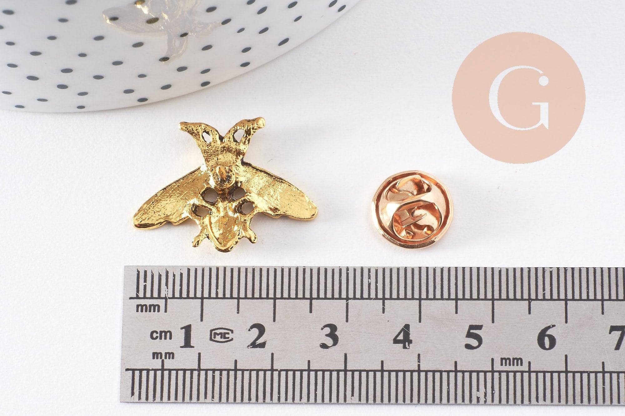 Gingerlily Broche abeille zamac doré vieilli 26mm x1
