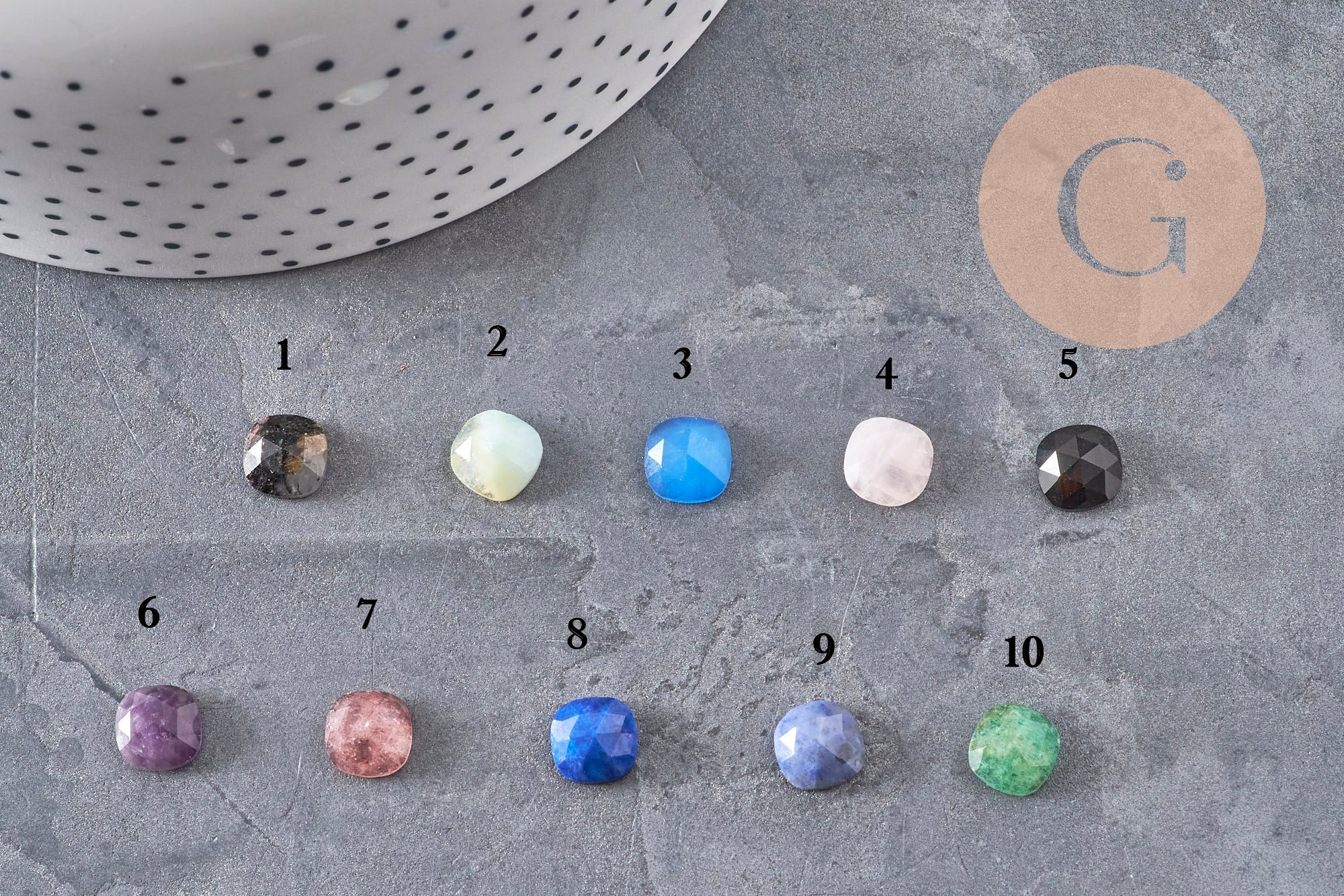 Gingerlily Cabochon carré pierre 8x8mm labradorite x1