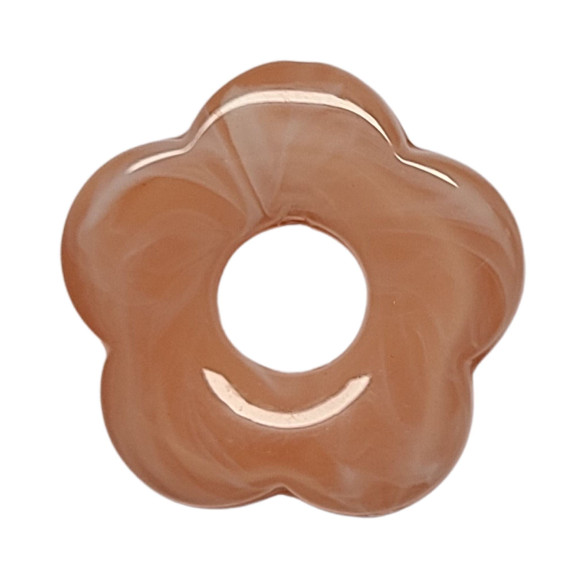 Artshop Flower Power fleur capucine corail marbré 27 mm
