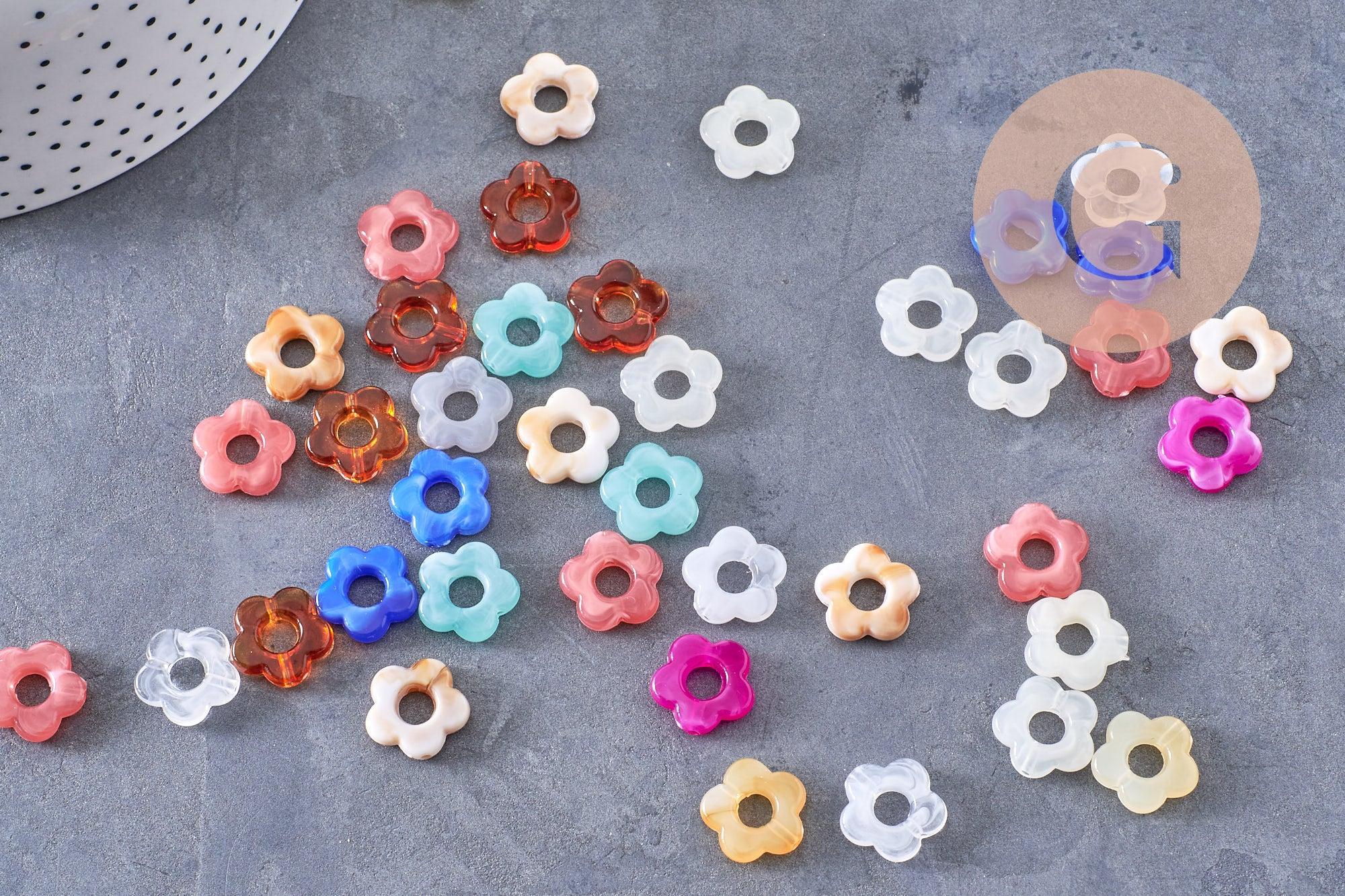 Gingerlily G10333 perles fleurs résine multicolore 14,5mm x20