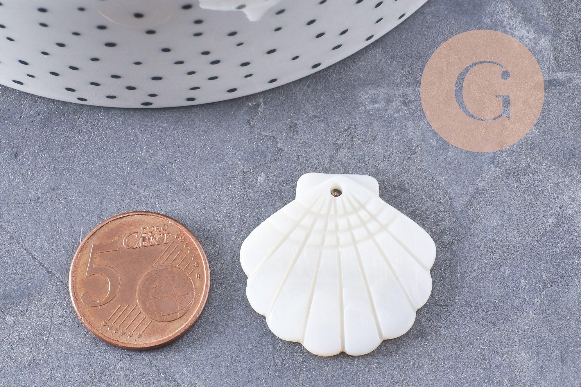 Gingerlily G10089 pendentif coquillage nacre blanche x2
