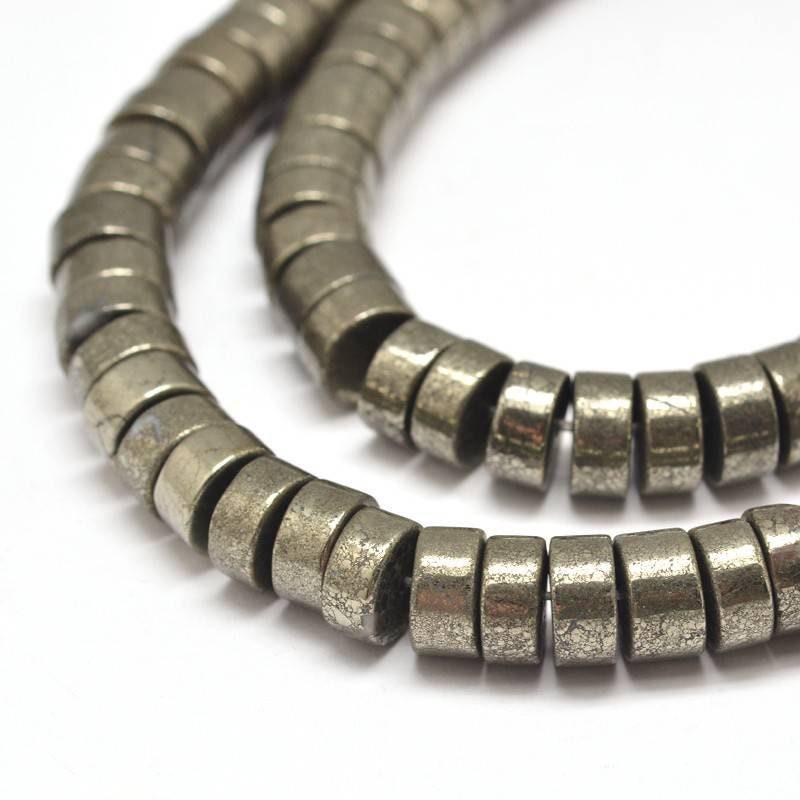 Gingerlily Perles heishi pyrite naturelle disque 3mm fil 130