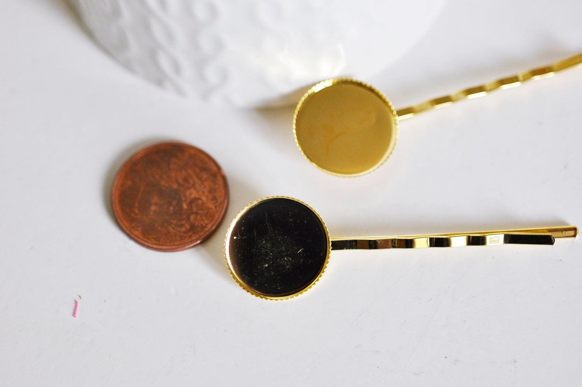 Gingerlily Perles G361 support barrette doré cabochon 18mm x5