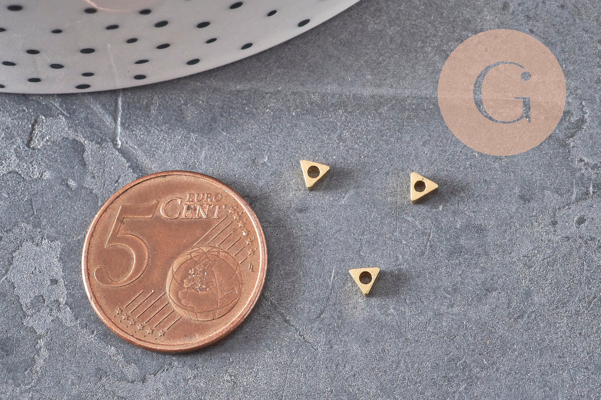 Gingerlily Perles pour bijoux DIY triangle G11321 laiton brut 3mm x10