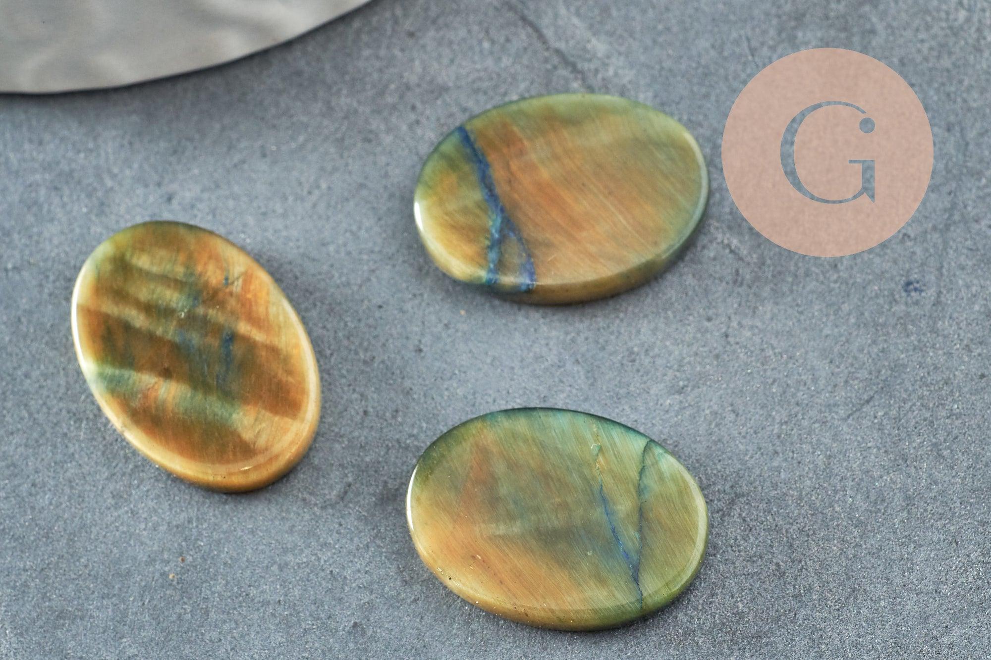Gingerlily Pierres naturelles cabochon ovale oeil de tigre 13x18mm x1 marron