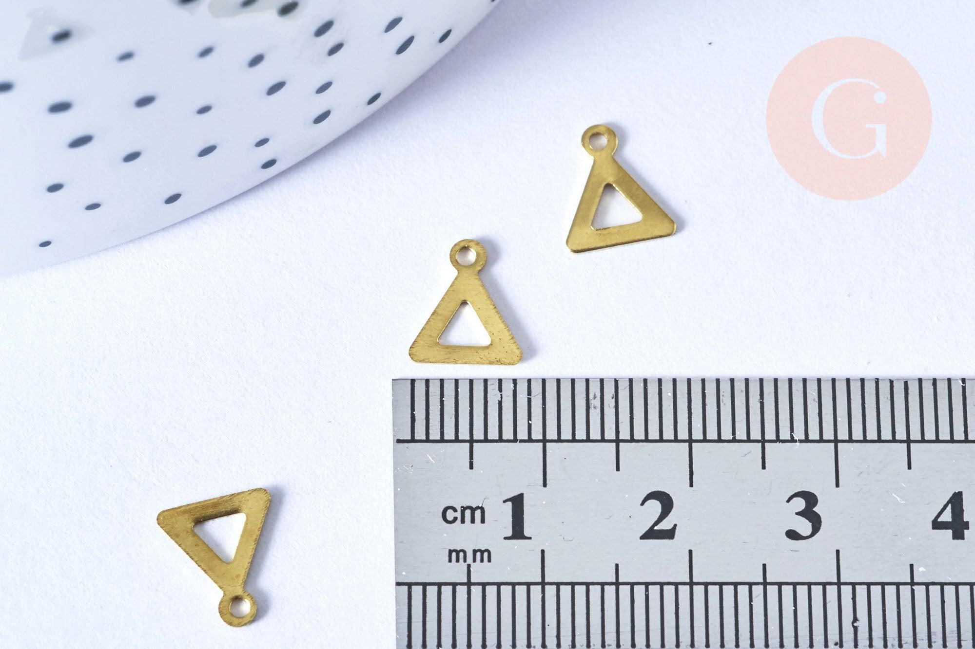 Gingerlily G6510 breloque triangle laiton brut 7mm x5