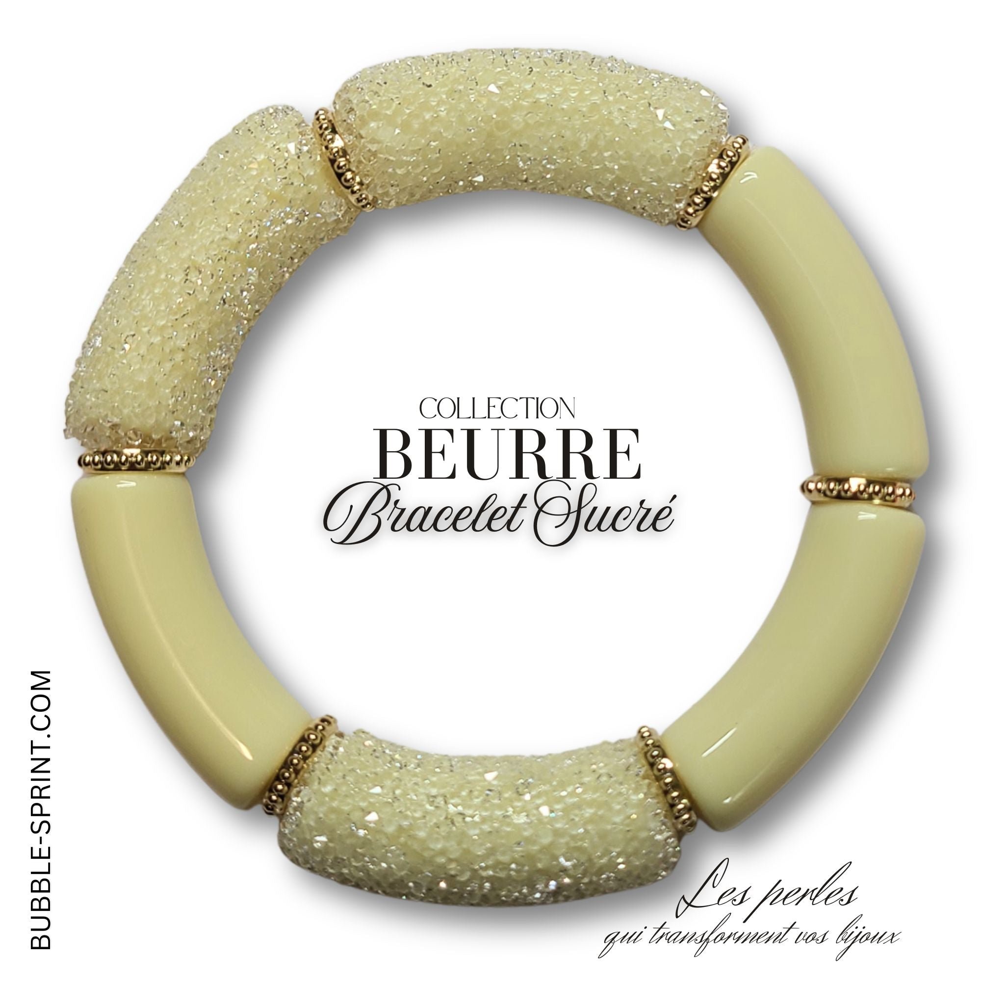 ARTSHOP Tubes Sucrés 432 perles beurre x6 givé 14mm