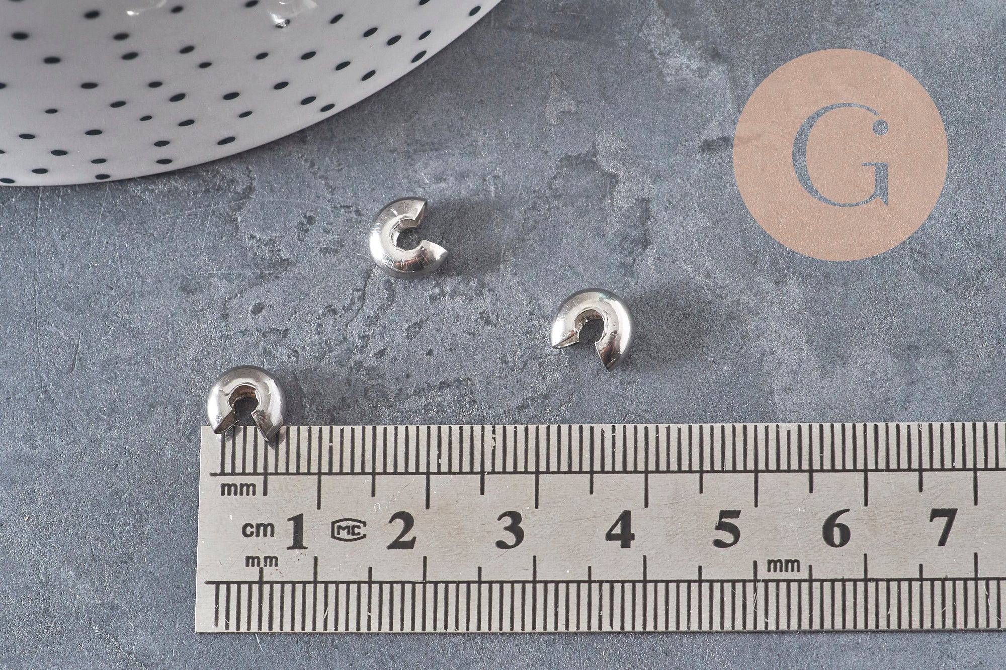 Gingerlily G11177 cache perles à écraser acier platine 8x7mm