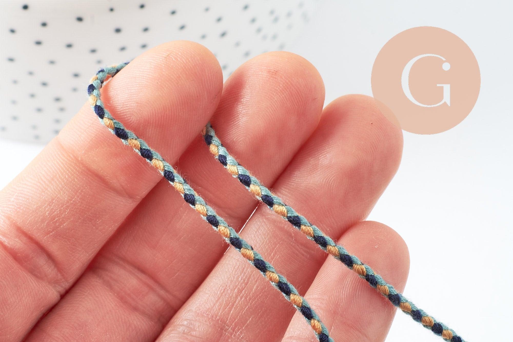 Gingerlily Cordons Cordon tressé bleu turquoise 2mm 1m