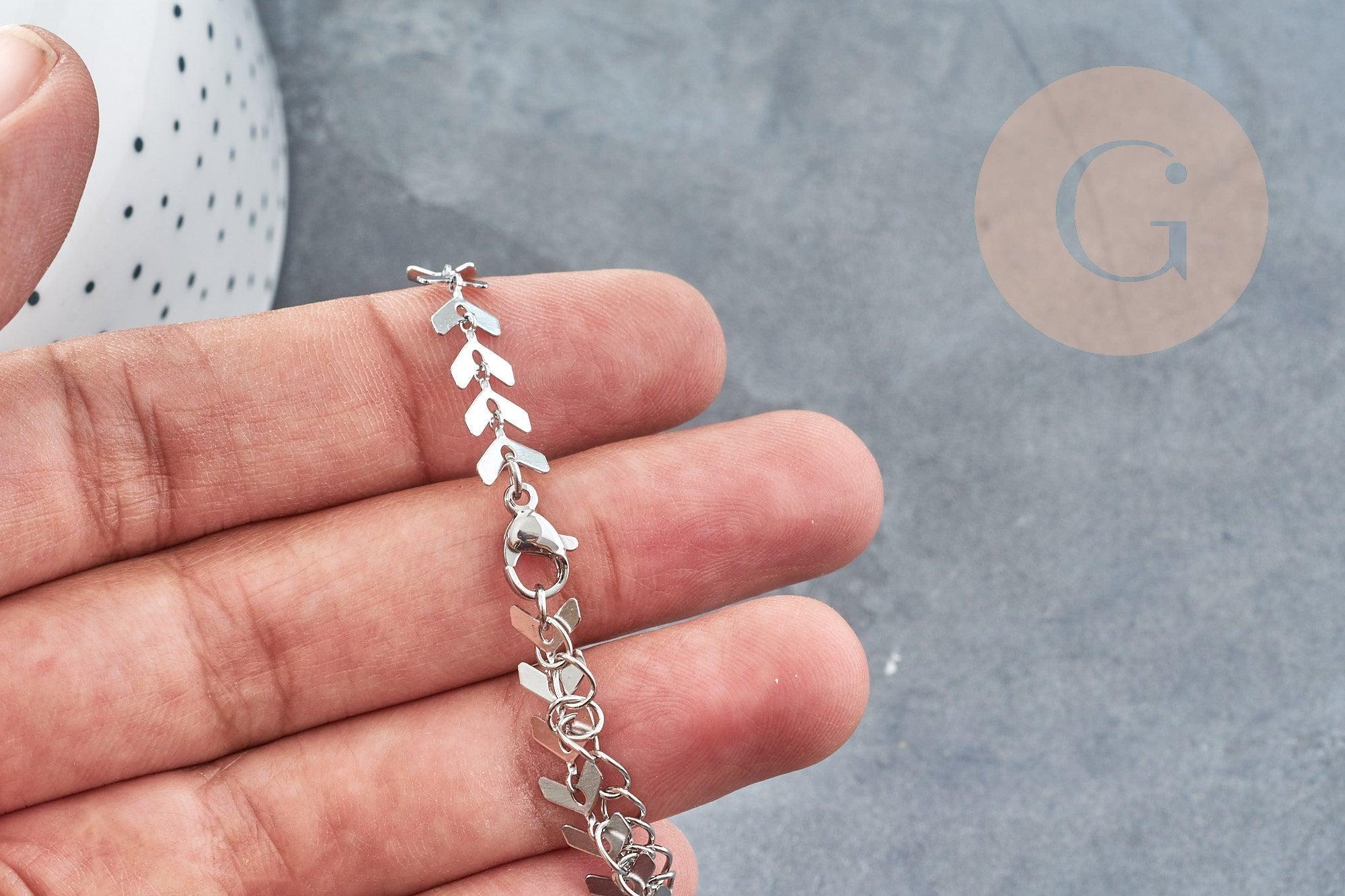 Gingerlily Apprêts G9048 base bracelet chaîne épis acier 15,7cm