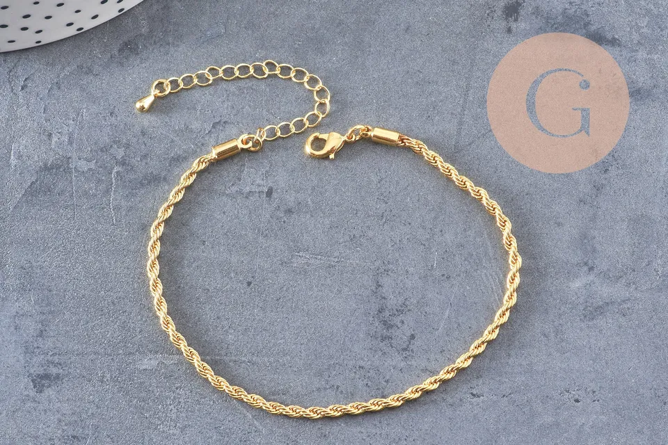 Gingerlily Bracelet chaîne torsadée dorée 18,6cm G10821