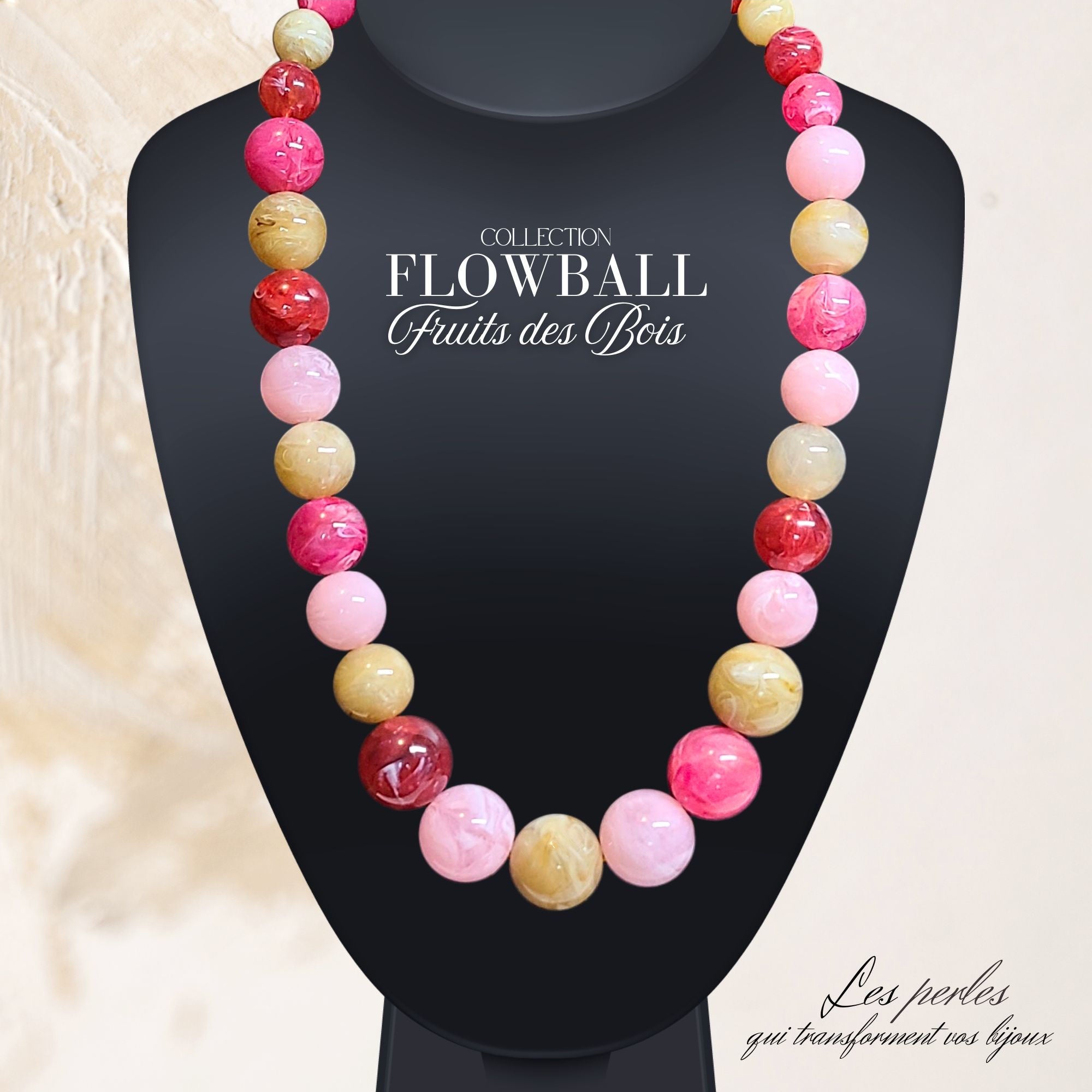 ARTSHOP Bijoux en KITS FLOWBALL collier Fruits des Bois 63cm