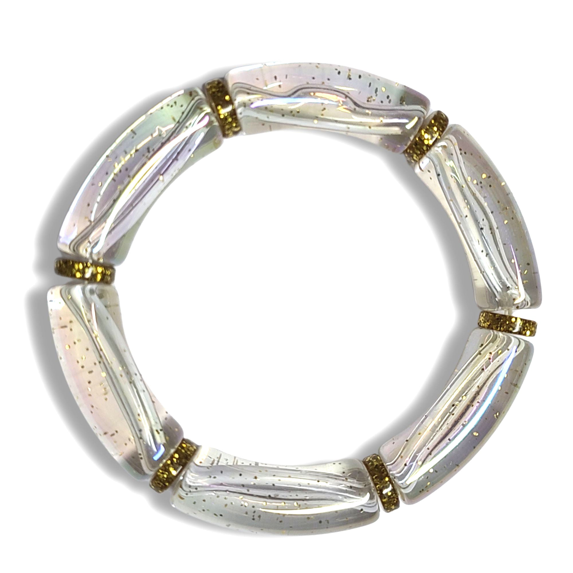 Artshop Séparateurs rondelles résine glitter doré 10mm