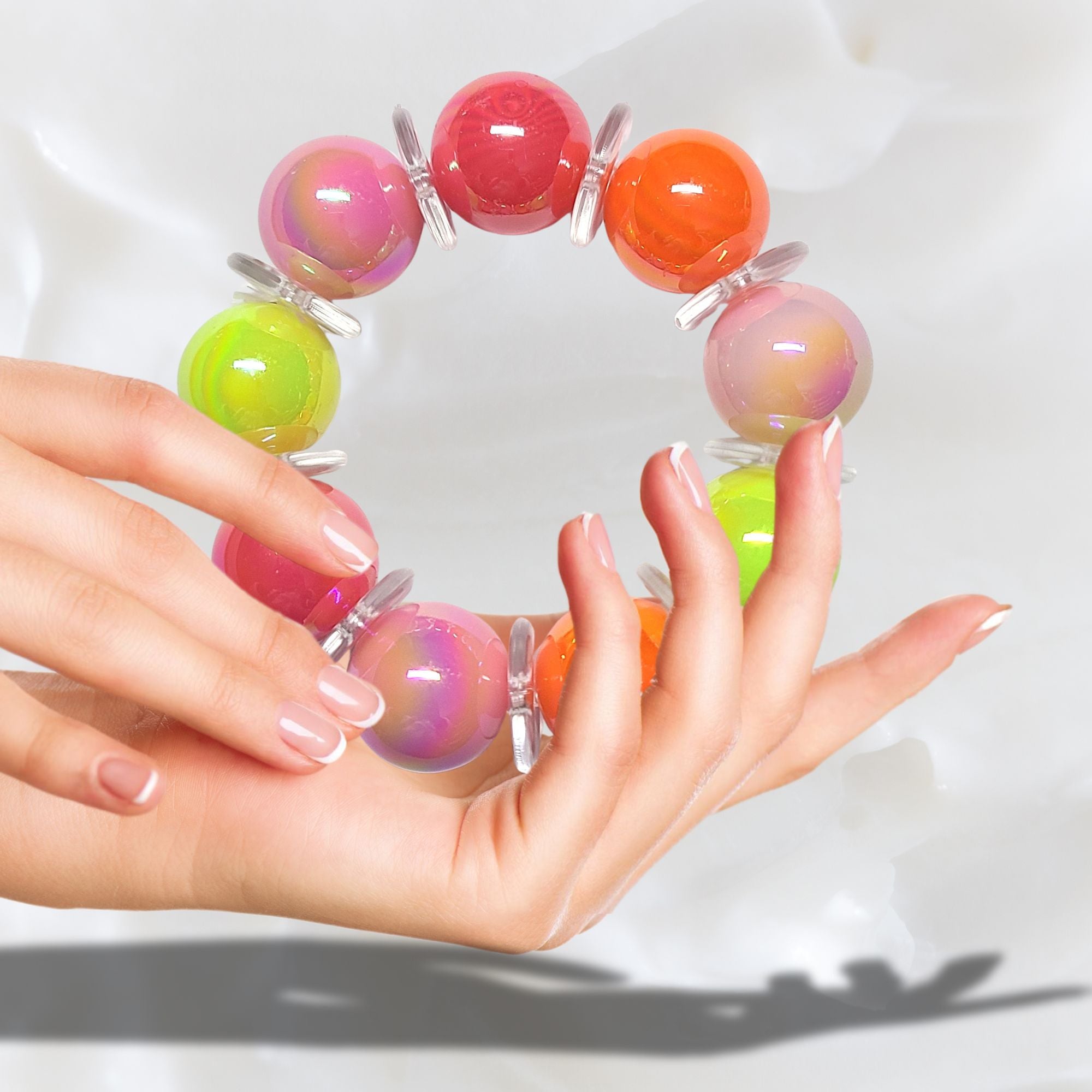 ARTSHOP Boules 20MM Perle Acrylique Rose Irisé Brillante