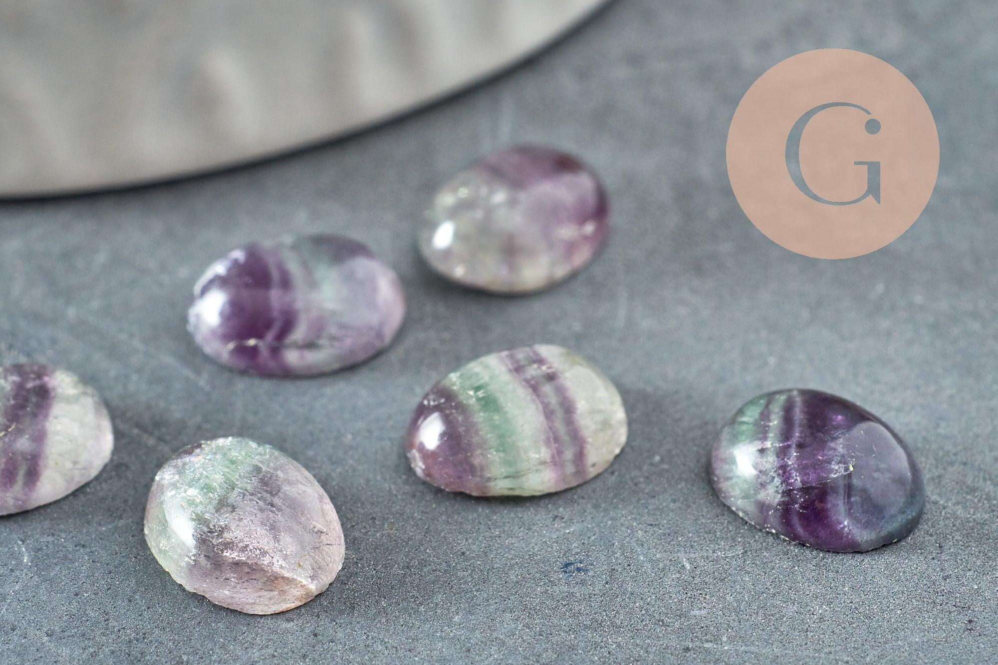Gingerlily Cabochon ovale fluorite naturelle 10,5x8mm x1
