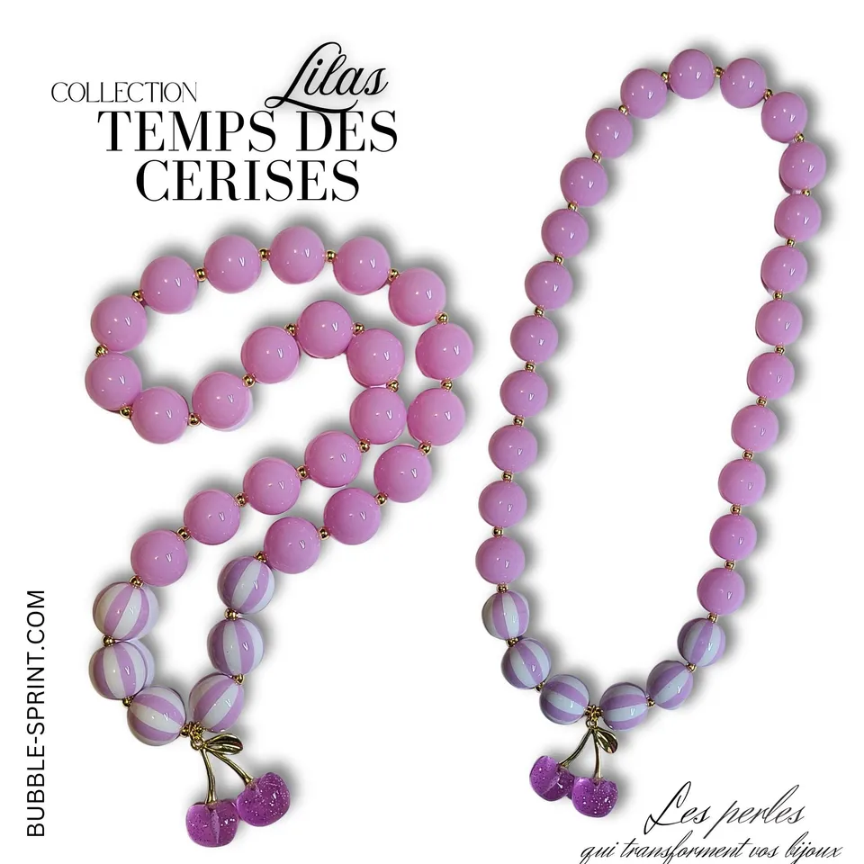 ARTSHOP Temps des Cerises Collier Lilas cerise collier 44 cm