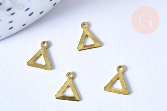 Gingerlily G6510 breloque triangle laiton brut 7mm x5