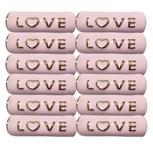 ARTSHOP 329 Tubes Love émaillés Marshmallow perle 12mm
