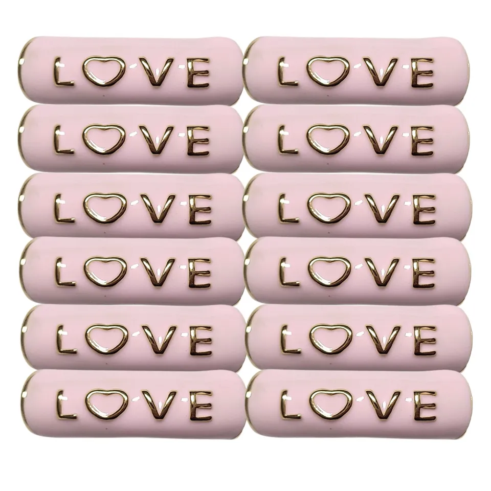ARTSHOP 329 Tubes Love émaillés Marshmallow perle 12mm