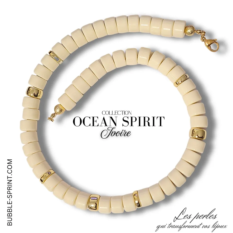 ARTSHOP Bijoux en KITS collier OCEAN SPIRIT ivoire 50cm