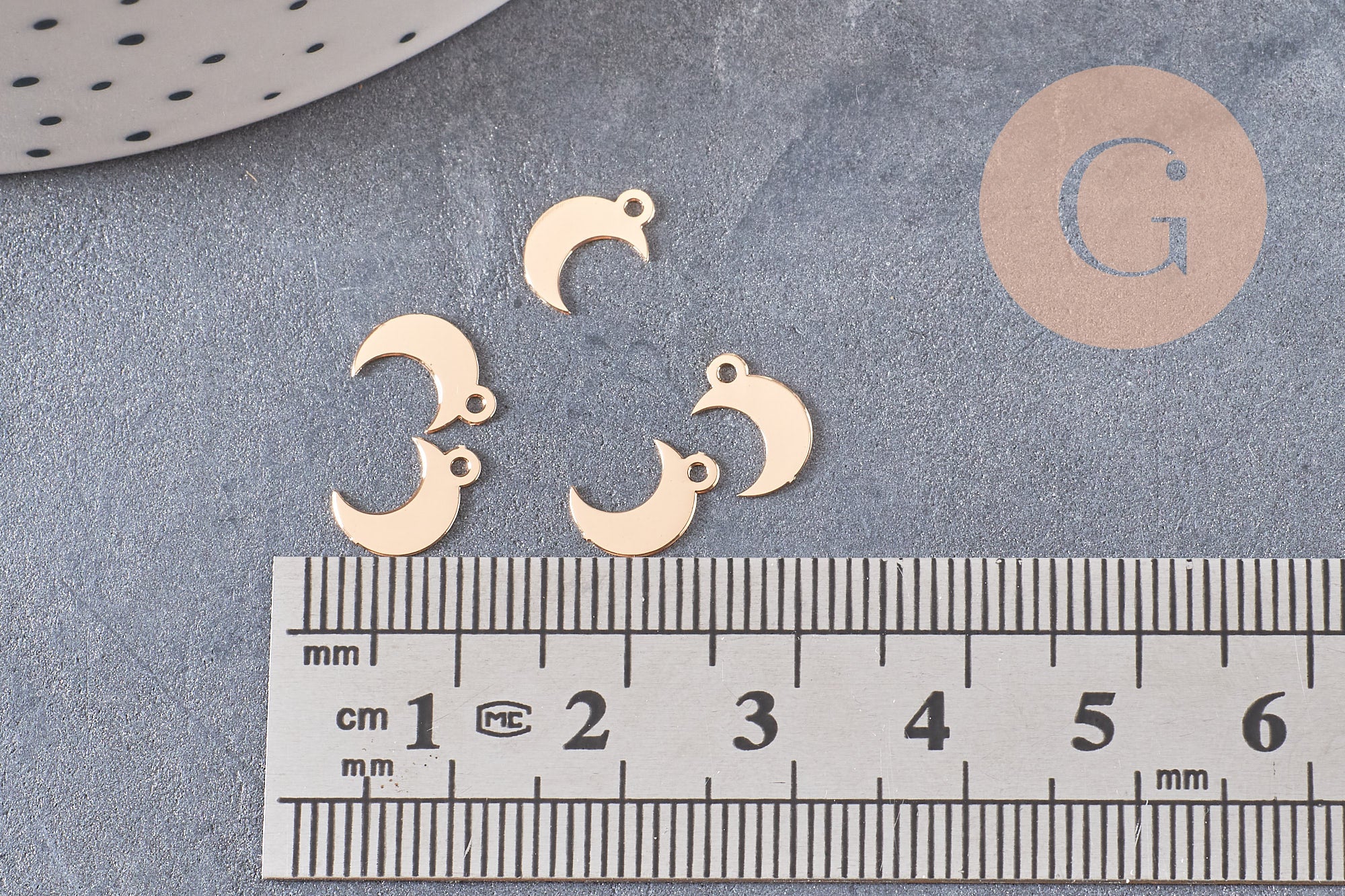 Gingerlily Pendentifs DIY Pendentif lune G10554 laiton doré 9 mm x10