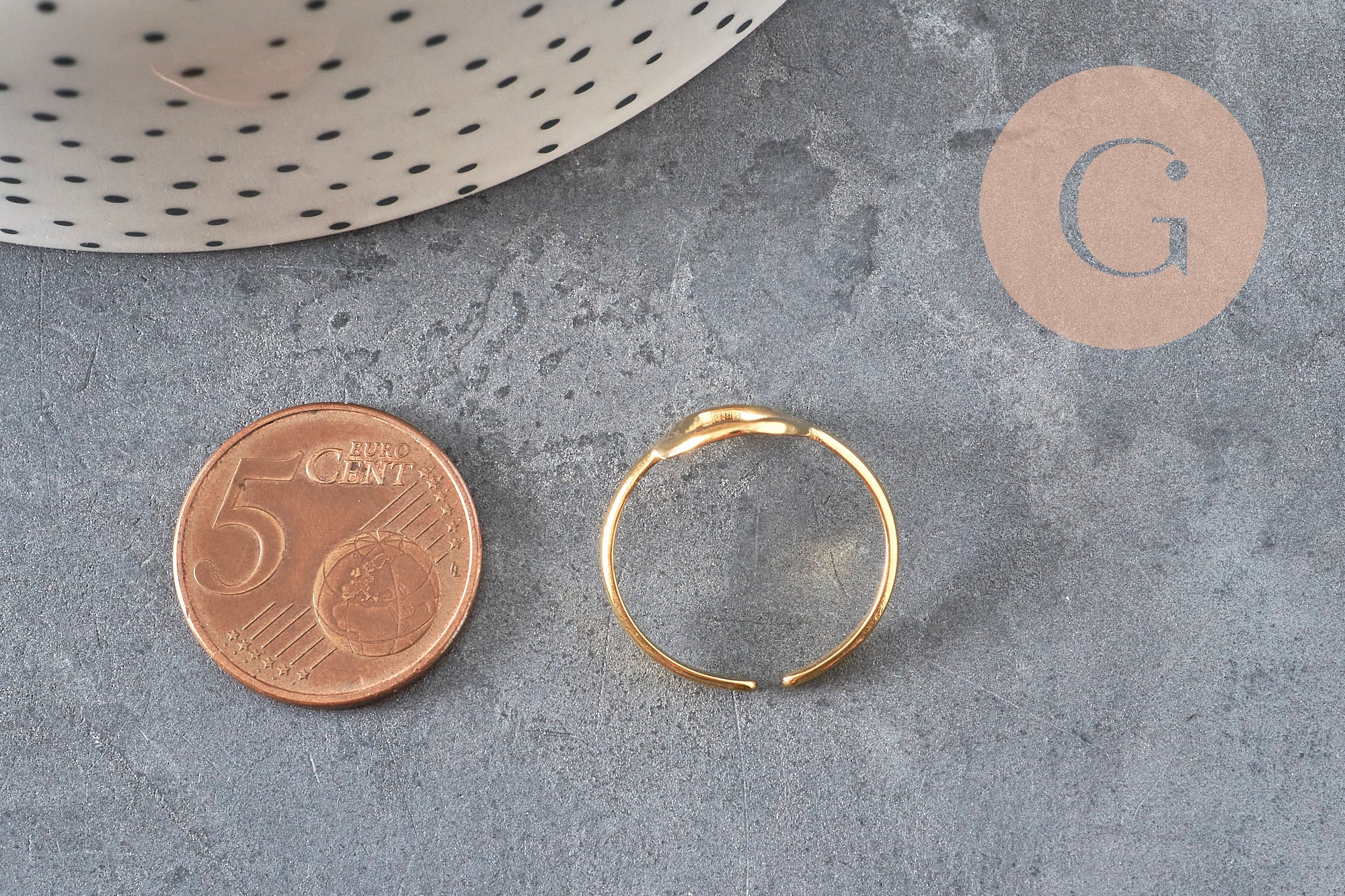Gingerlily G11261 support bague cercle acier doré taille 57