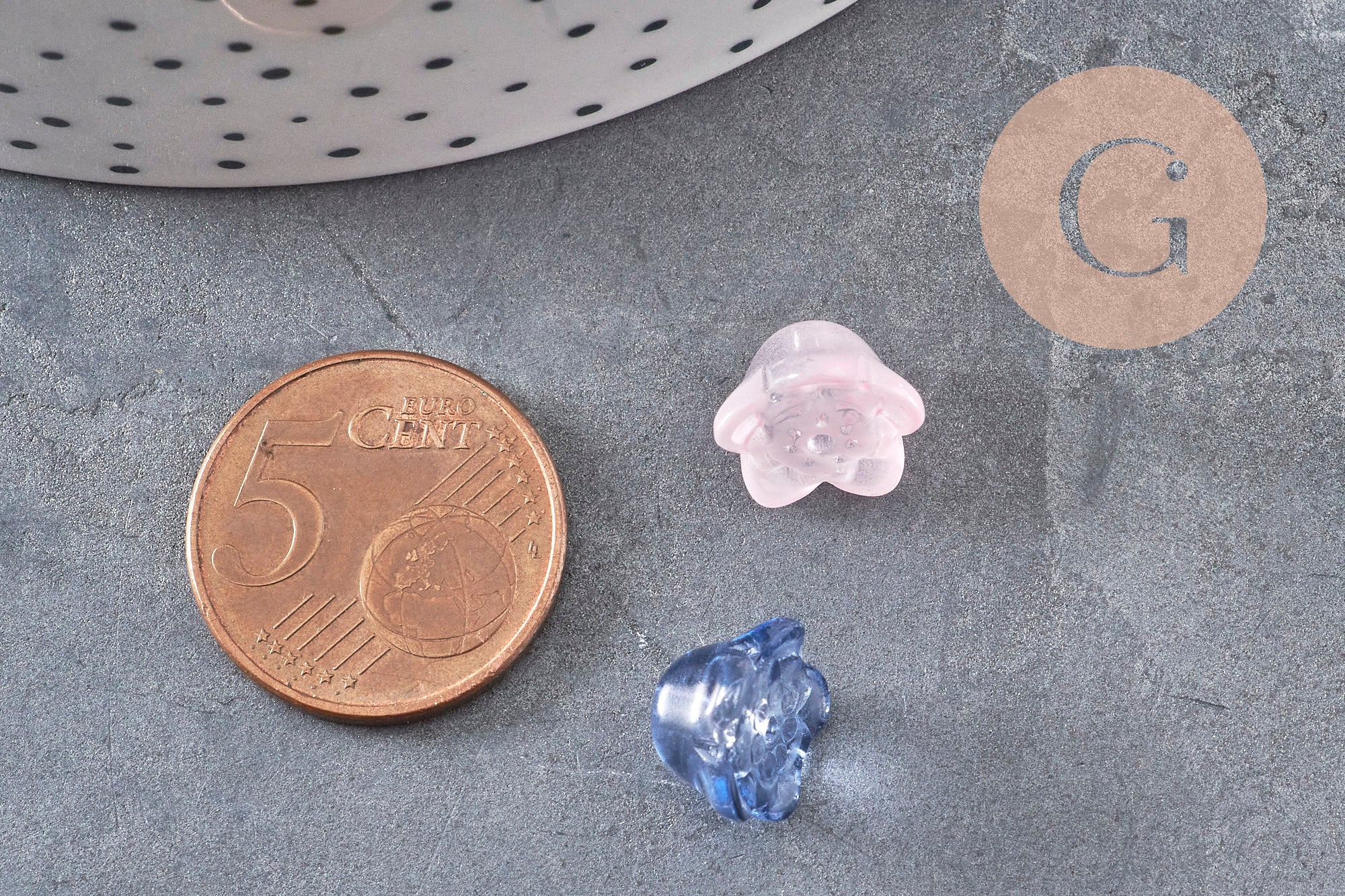 Gingerlily Perles fleur rose G11041 perles verre multicolore x10