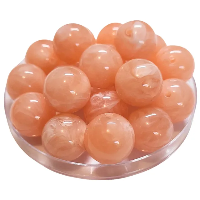 ARTSHOP Boules 20MM n365 perle acrylique Saumon marbré x10