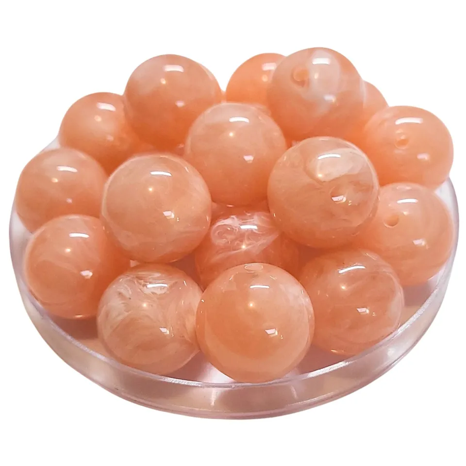 ARTSHOP Boules 20MM n365 perle acrylique Saumon marbré x10