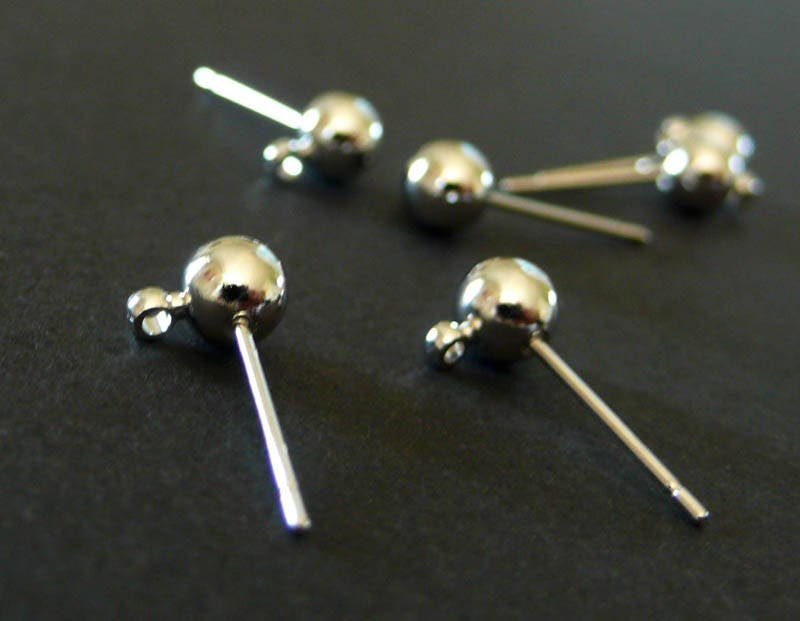 Gingerlily Apprêts clous puces boule platine 5mm x10