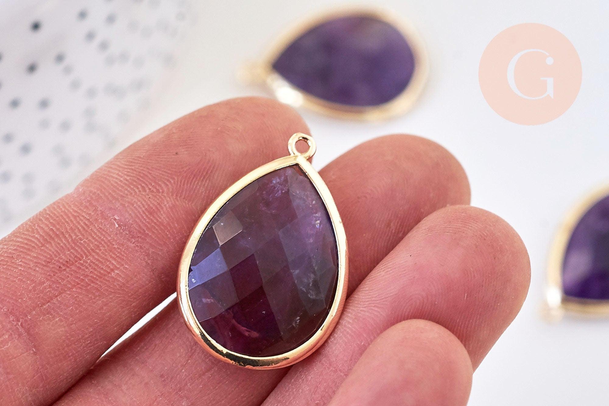 Gingerlily pendentif goutte G5626 améthyste violette 20mm