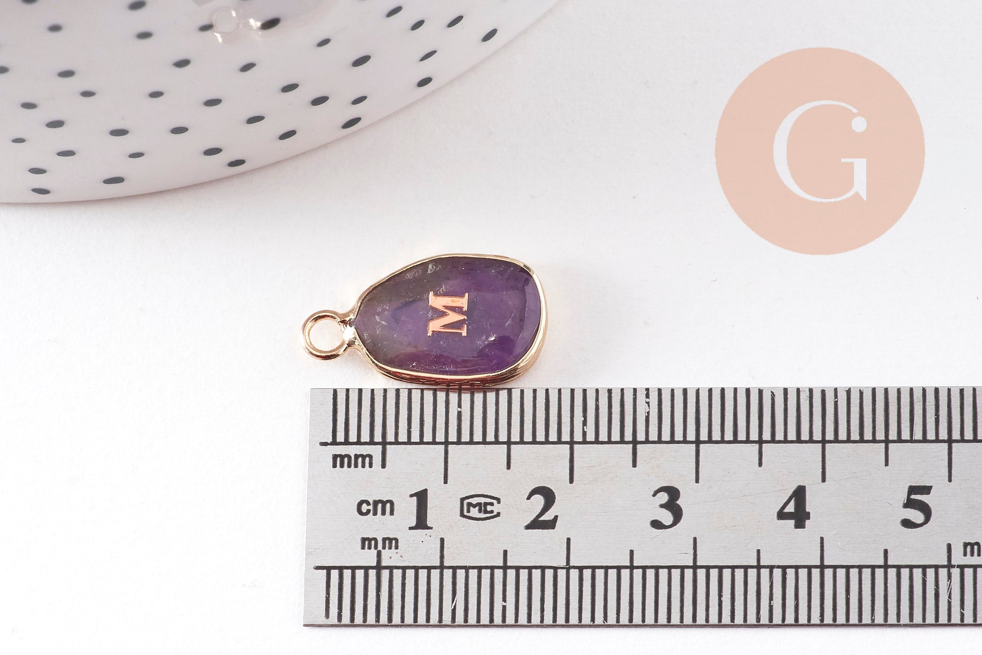 Gingerlily Pendentifs DIY Pendentif ovale G10945 pierre initiale 20 mm x1