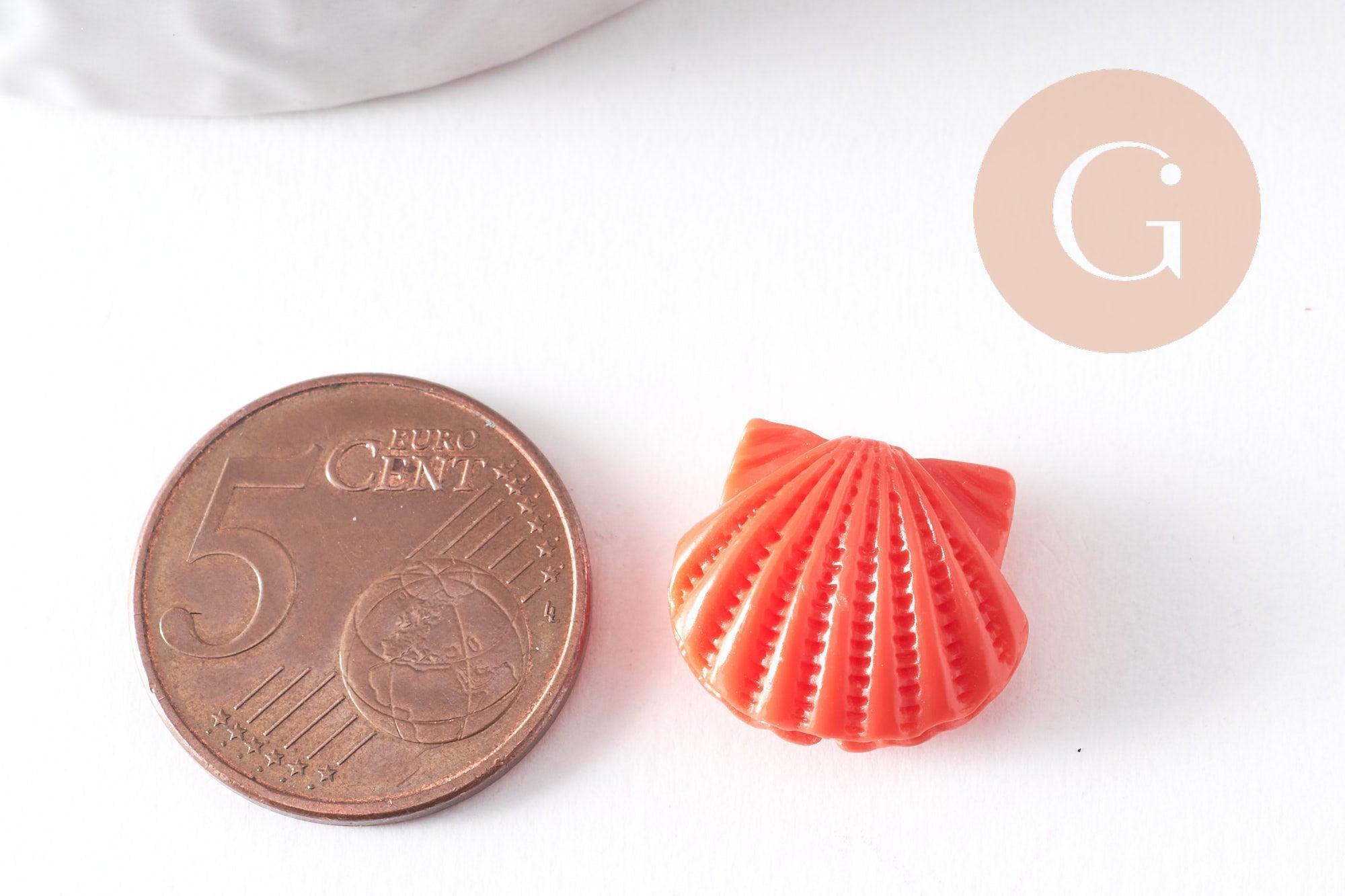 Gingerlily perle coquillage G10343 rose corail 16mm lot 5