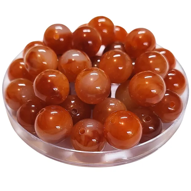 ARTSHOP Boules 16MM boule acrylique agate orangé x15 marbré