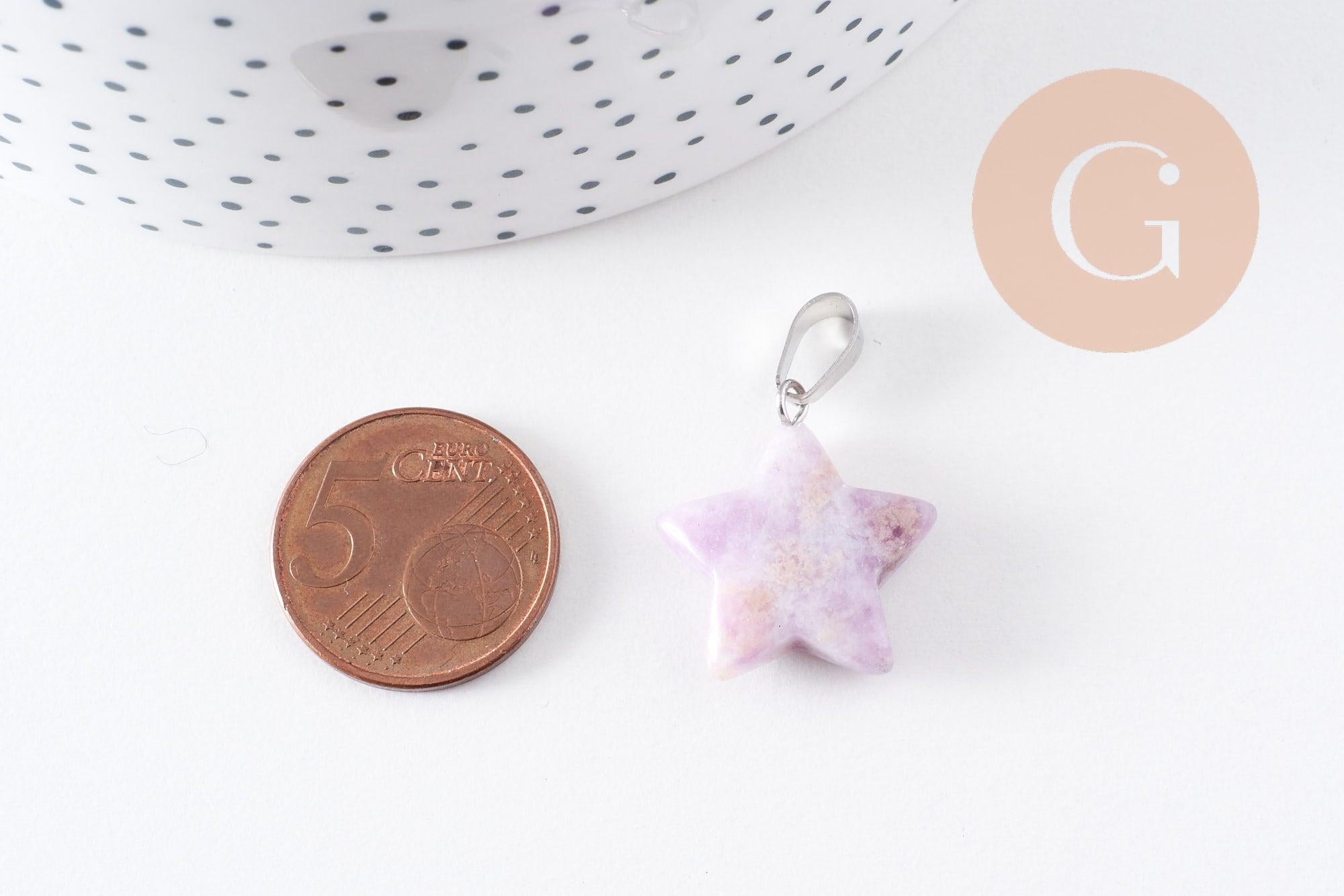 Gingerlily Pendentif étoile lépidolite violette 22mm x1 G10071